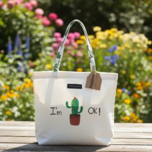 Hand-painted Cactus Tote bag
