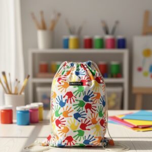 Coloured Hands Drawstring Bagpack